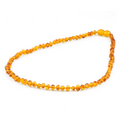Natural Baltic Amber Junior Necklace. Baroque Light Cognac 4mm - XB43LC