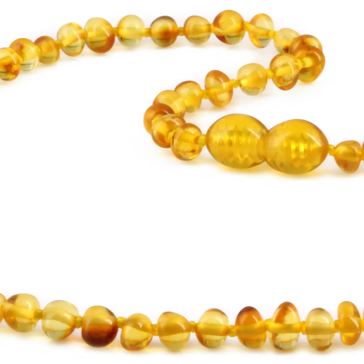 Natural Baltic Amber Junior Necklace. Baroque Light Cognac 4mm - XB43LC