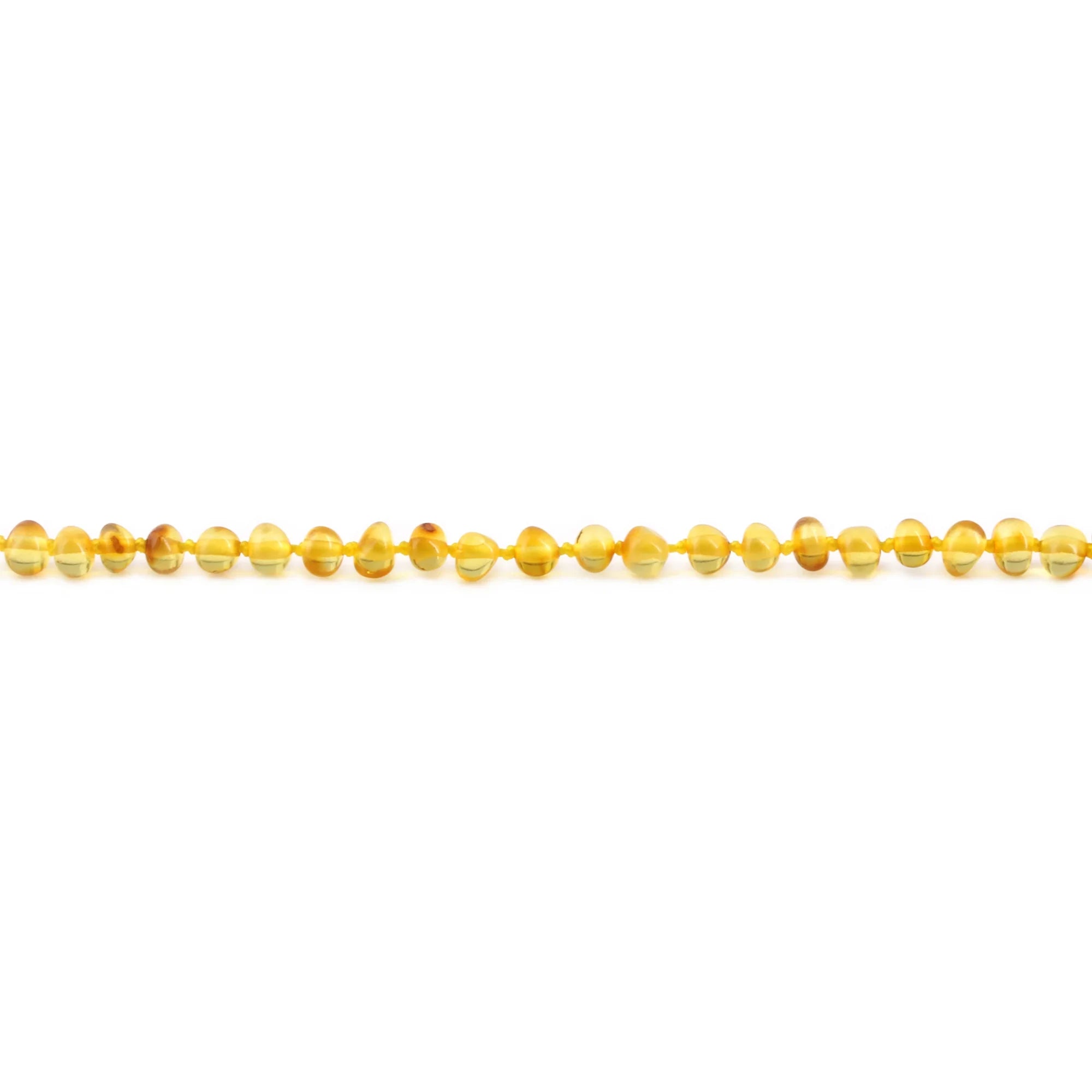 Natural Baltic Amber Junior Necklace. Baroque Light Cognac 4mm - XB43LC