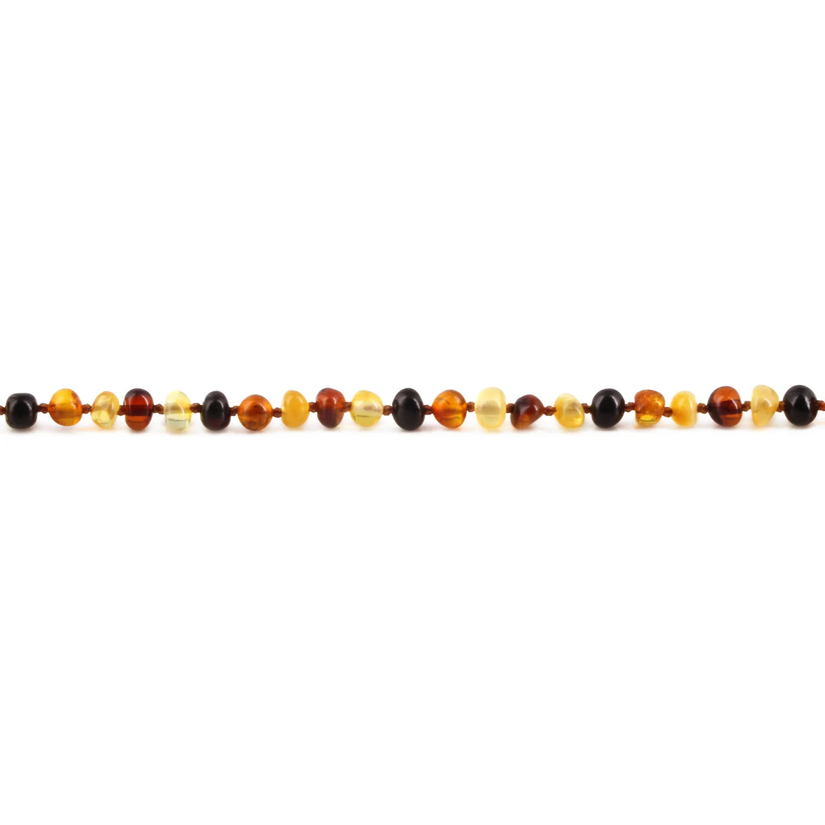 Natural Baltic Amber Junior Necklace. Baroque Multicolour 4mm - XB43M