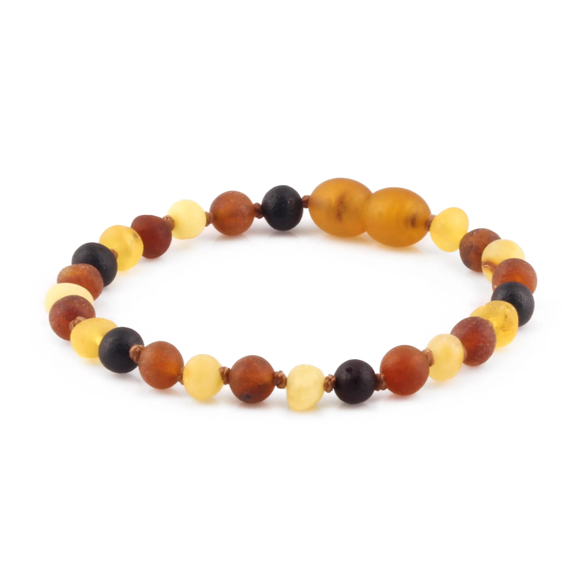 Natural Baltic Amber Junior Bracelet. Baroque Multicolour 5mm - XB54MM