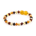 Baltic Amber Teething Bracelet. Baroque Multicolour 4mm - XB43M
