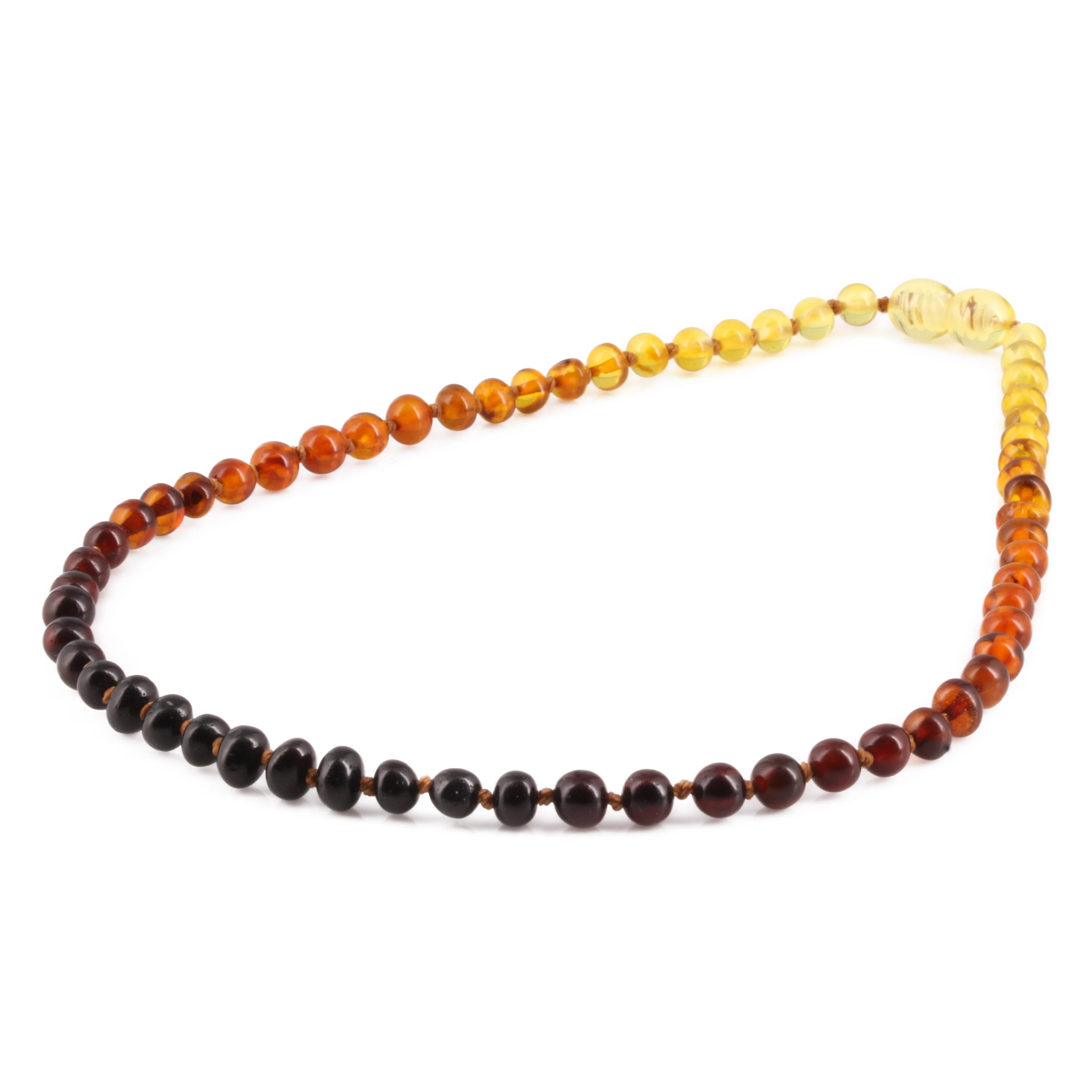 Natural Baltic Amber Junior Necklace. Baroque Rainbow 5mm - XB54R1