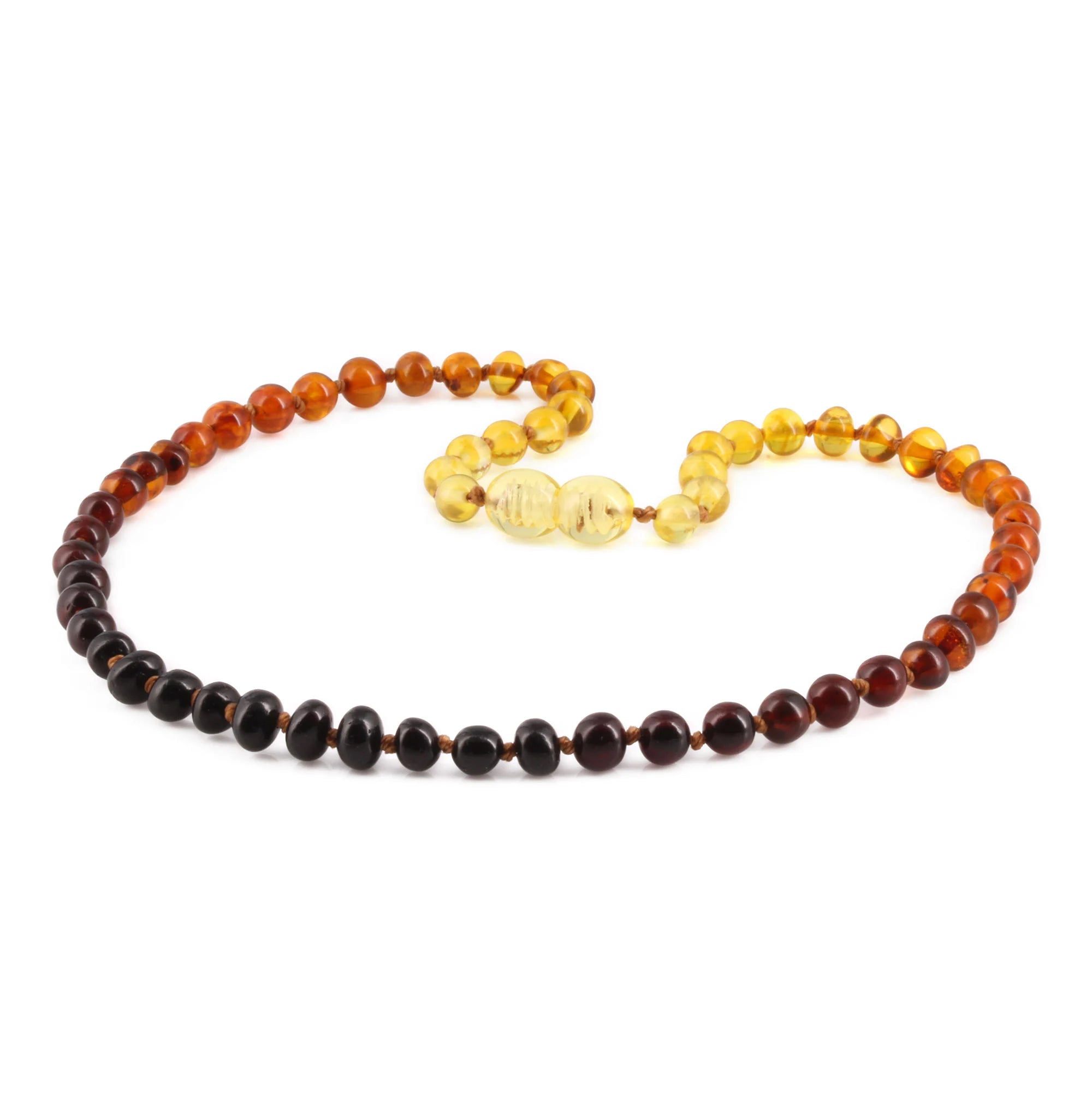 Natural Baltic Amber Junior Necklace. Baroque Rainbow 5mm - XB54R1
