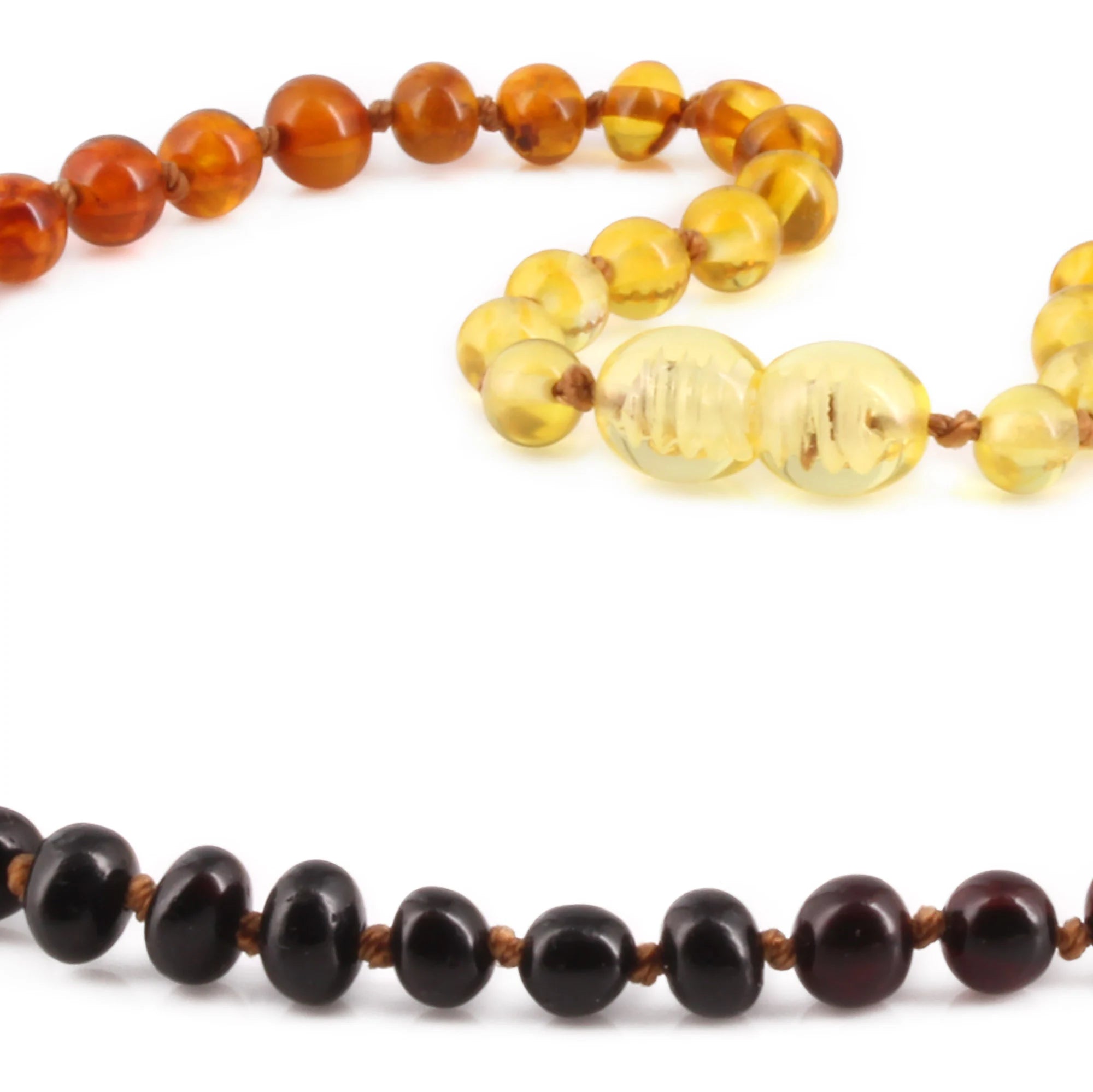 Natural Baltic Amber Junior Necklace. Baroque Rainbow 5mm - XB54R1