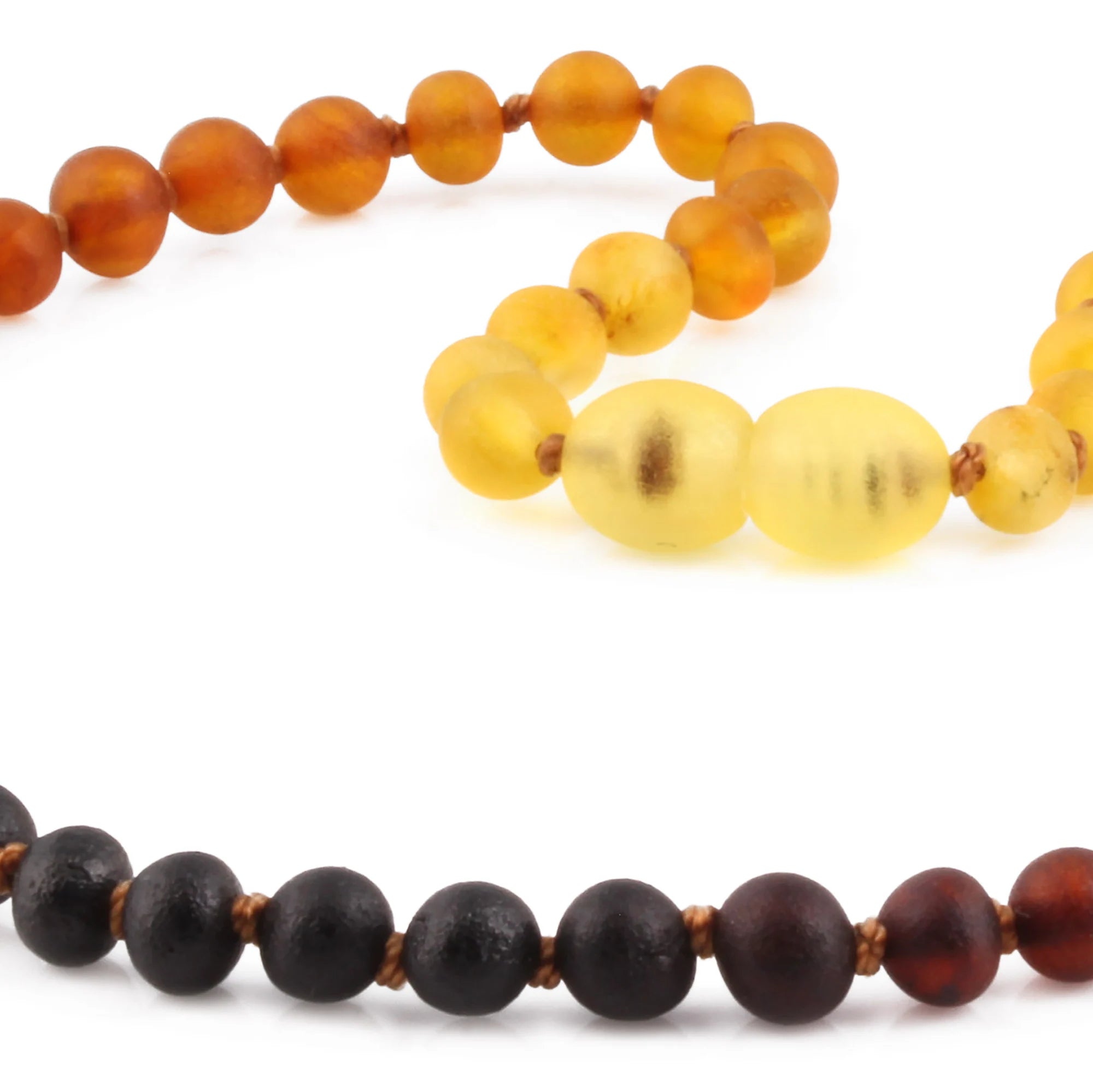 Baltic Amber Teething Necklace. Baroque Rainbow 5mm - BA25