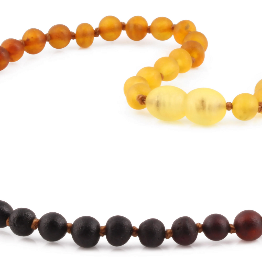Natural Baltic Amber Junior Necklace. Baroque Rainbow 5mm - XB54R1M