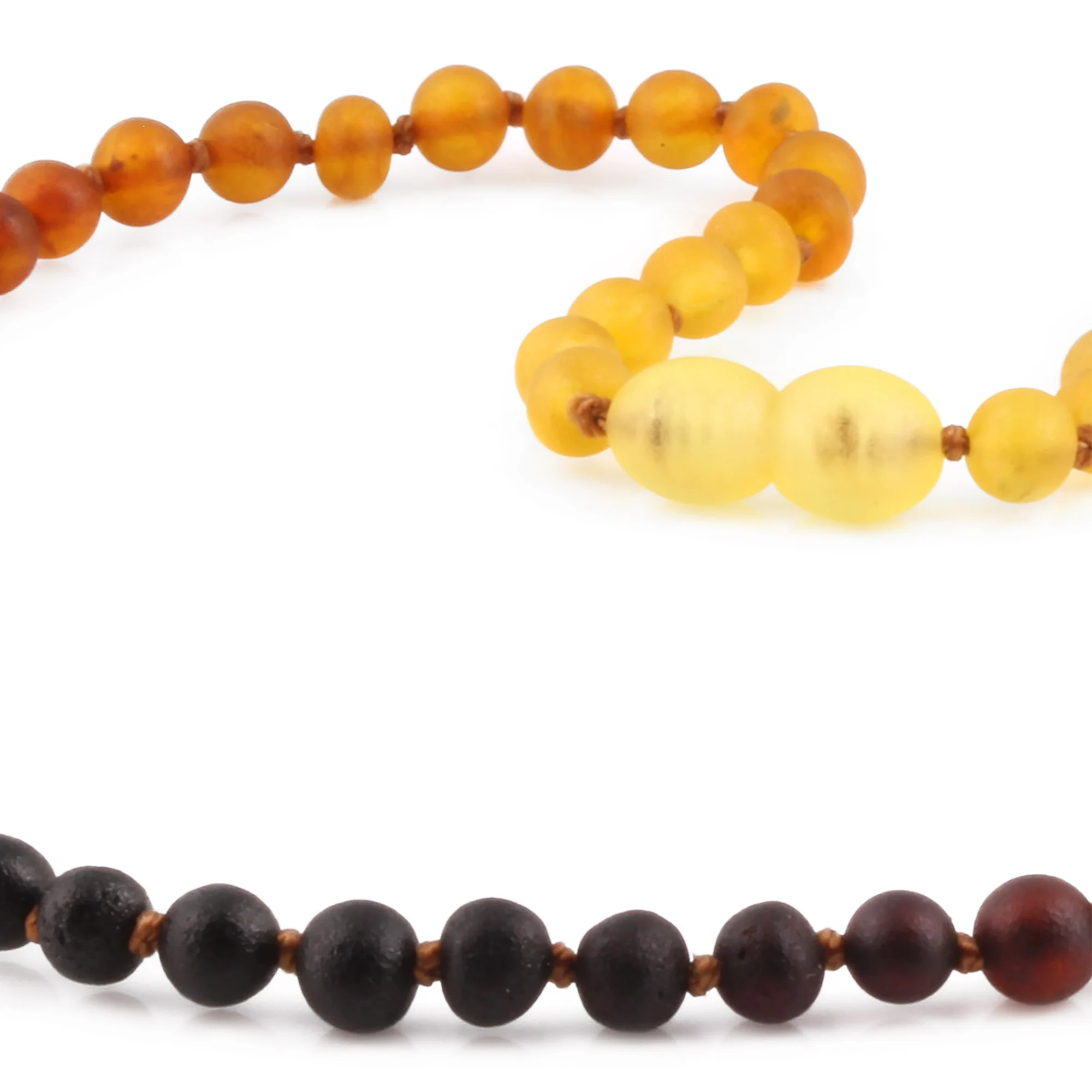 Natural Baltic Amber Junior Necklace. Baroque Rainbow 5mm - XB54R1M