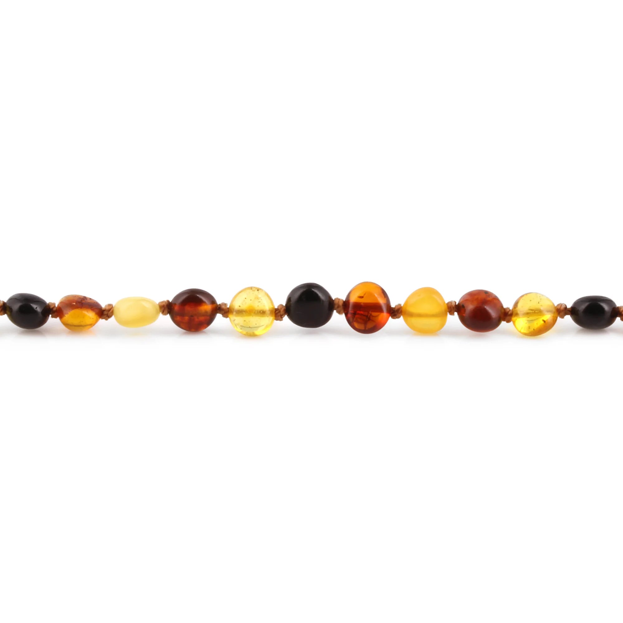 Baltic Amber Teething Bracelet. Side Drill Multicolour 6mm - XS64M