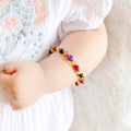 Baltic Amber Teething Bracelet with Amethyst. Baroque 5mm - LE515 B