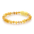 Yellow Baltic amber baroque baby bracelet, 15cm