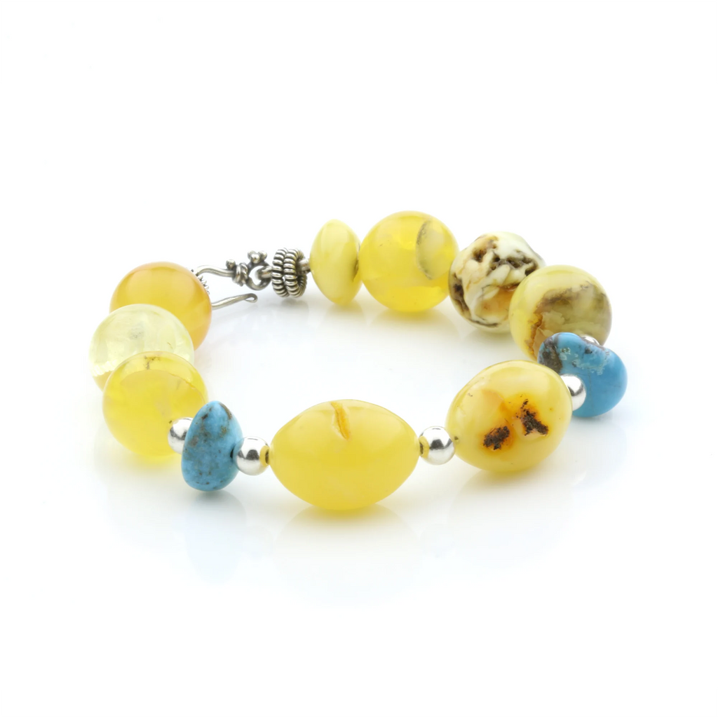 Adult Baltic Amber Bracelet Round & Olive Beads 13mm 20gr. SPS03