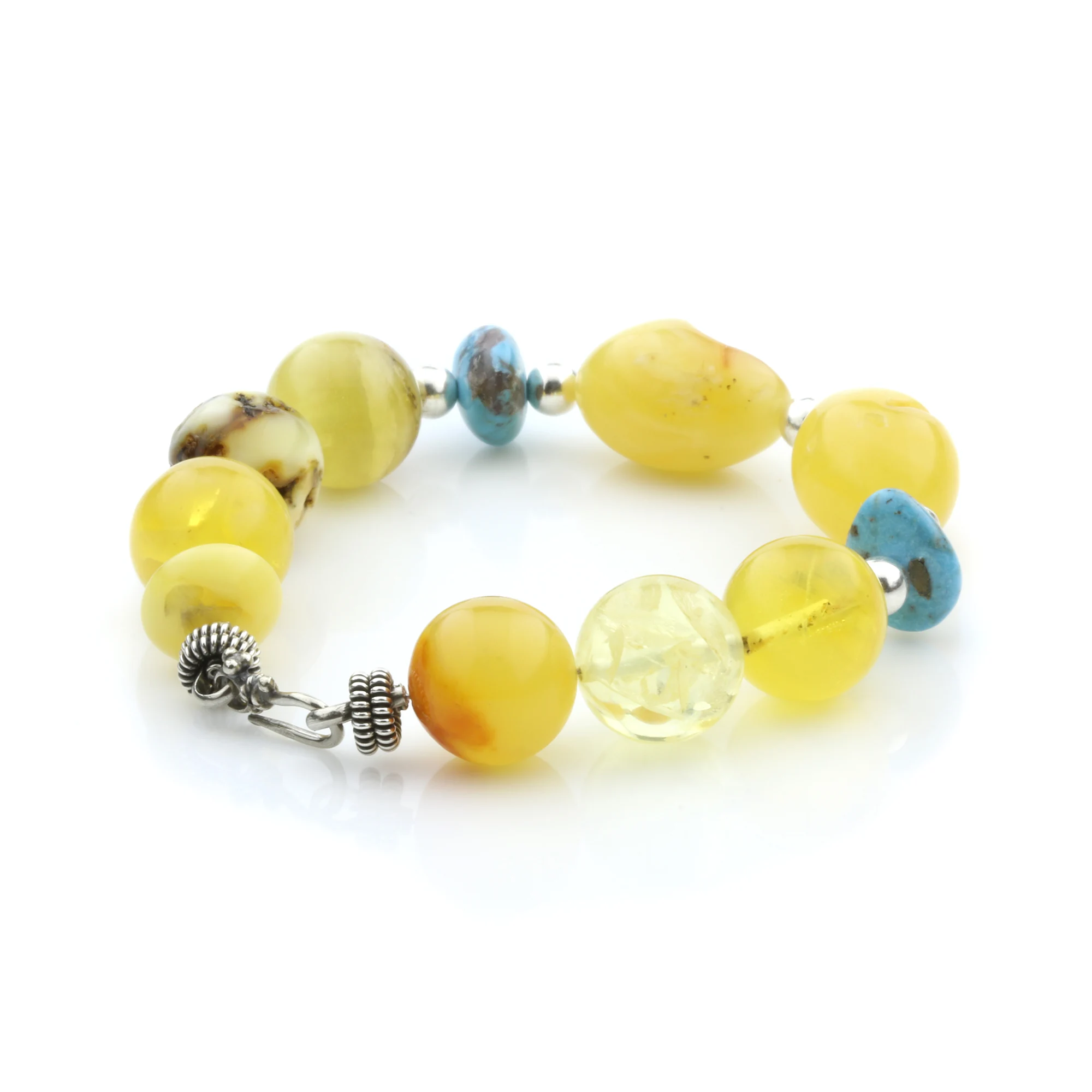Adult Baltic Amber Bracelet Round & Olive Beads 13mm 20gr. SPS03