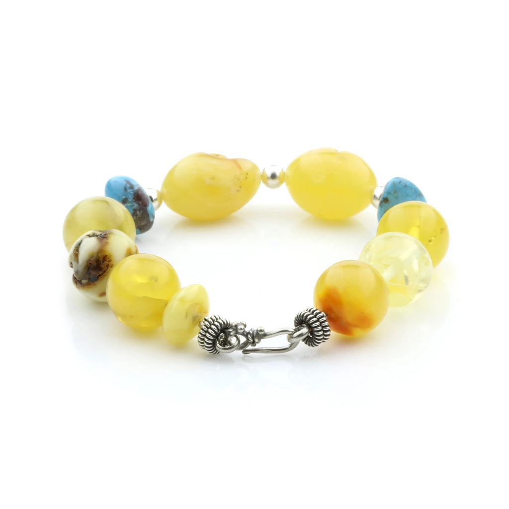 Adult Baltic Amber Bracelet Round & Olive Beads 13mm 20gr. SPS03
