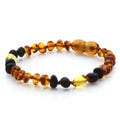 Cognac Baltic amber baby bracelet, 15cm