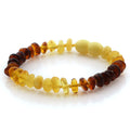 Rainbow Baltic amber baby bracelet, 15cm