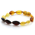 Rainbow Baltic amber baby bracelet, 15cm