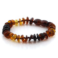 Rainbow Baltic amber baby bracelet, 15cm