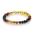 Rainbow Baltic amber baroque baby bracelet, 15cm