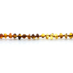 Baltic Amber Teething Bracelet. Roundel Rainbow Glossy 4mm - LE02