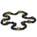 Dark cognac Baltic amber adult necklace
