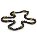 Dark cognac Baltic amber adult necklace