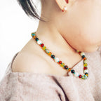 Baltic Amber Teething Necklace with Lake Blue Imperial Jasper & Tridacna Shell. Baroque 5mm - LE474-T