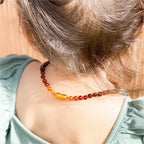 Baltic Amber Teething Necklace. Baroque Rainbow 5mm - XB55RB1