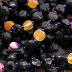 Baltic Amber Teething Necklace with Purple Imperial Jasper. Baroque 6mm - LE484