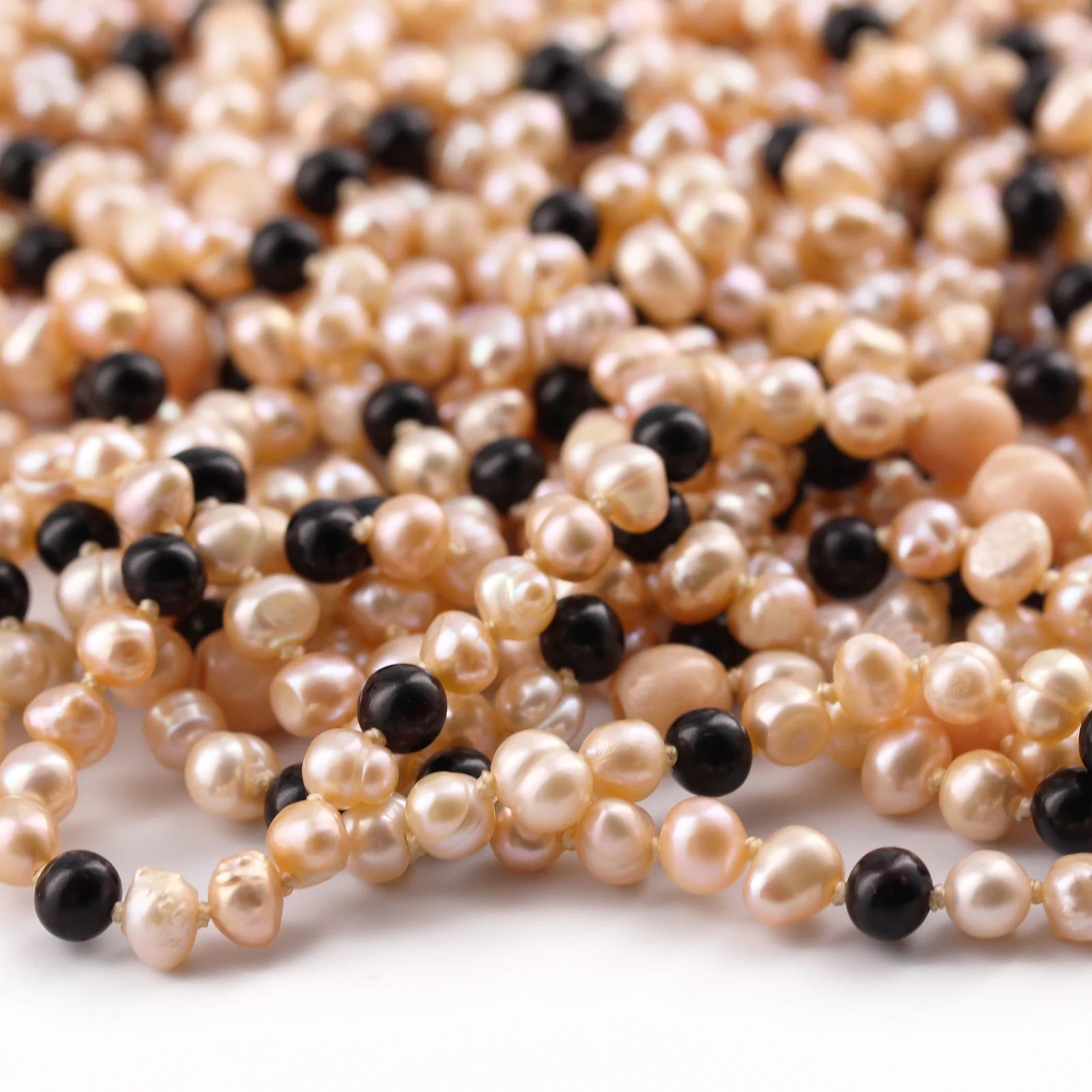 White Freshwater Pearl Kids Necklace with Baltic Amber 6mm - P4