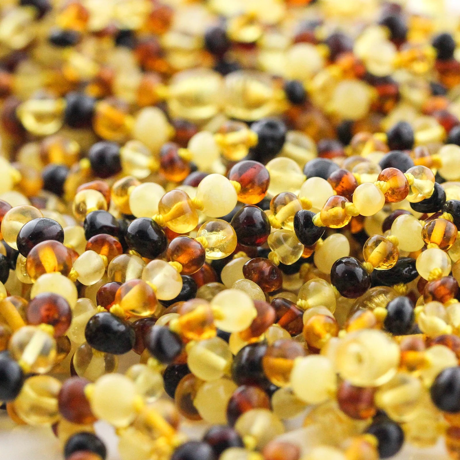 Baltic Amber Teething Necklace. Baroque Multicolour 5mm - XB54M1