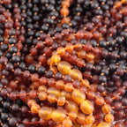 Natural Baltic Amber Junior Necklace. Baroque Rainbow 5mm - XB55RB1M