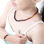 Natural Baltic Amber Junior Necklace. Baroque Rainbow 5mm - XB55RB2