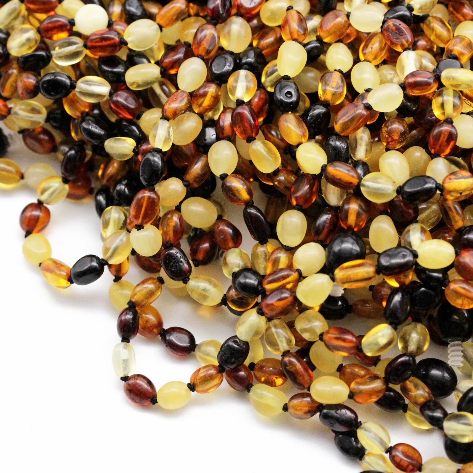 Baltic Amber Teething Necklace. Olive Multicolour 5mm - XO54M2