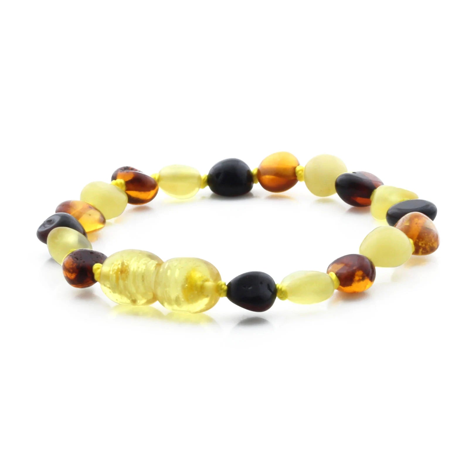 BALTIC AMBER TEETHING BRACELET. SIDE DRILL MIX I 6X4 MM