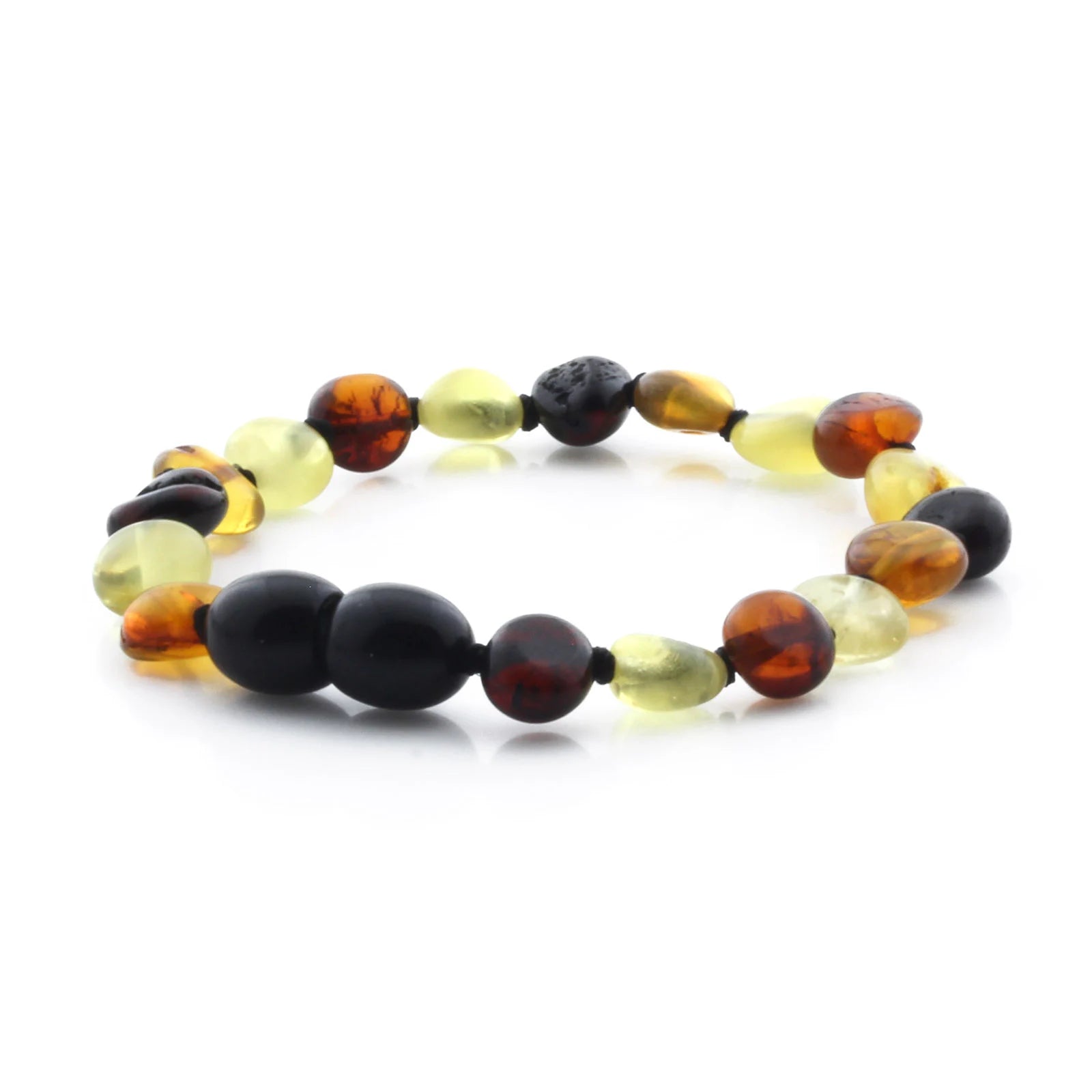 BALTIC AMBER TEETHING BRACELET. SIDE DRILL MIX II 6X4 MM