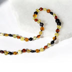 Natural Baltic Amber Junior Necklace. Side Drill Multicolour 6mm - XS64M2