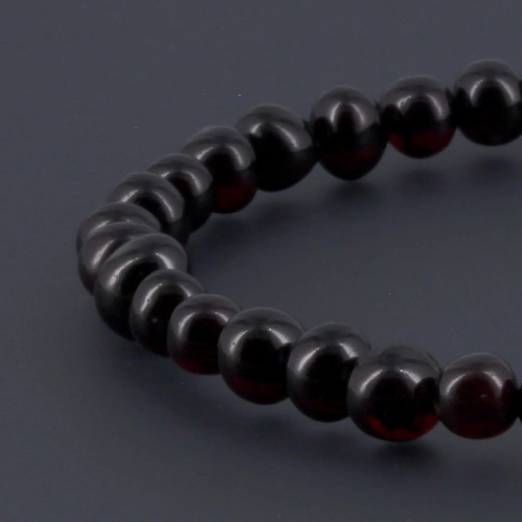 Adult Baltic Amber Bracelet. Baroque Dark Cognac 5mm - XB55DC