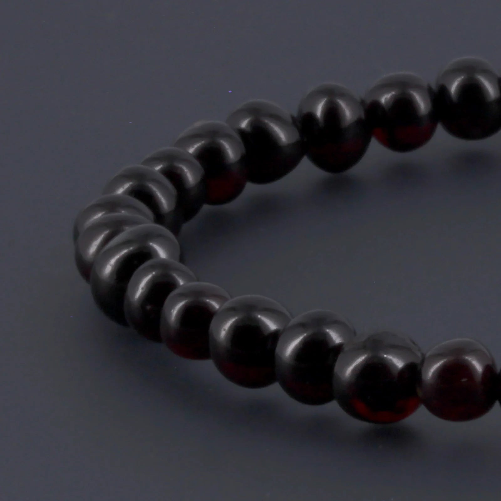 Adult Baltic Amber Bracelet. Baroque Dark Cognac 5mm - XB55DC