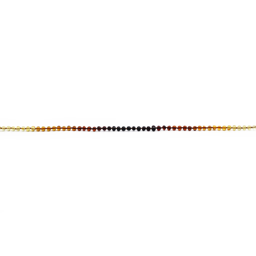 Baltic Amber Teething Necklace. Baroque Rainbow 5mm - XB54R1