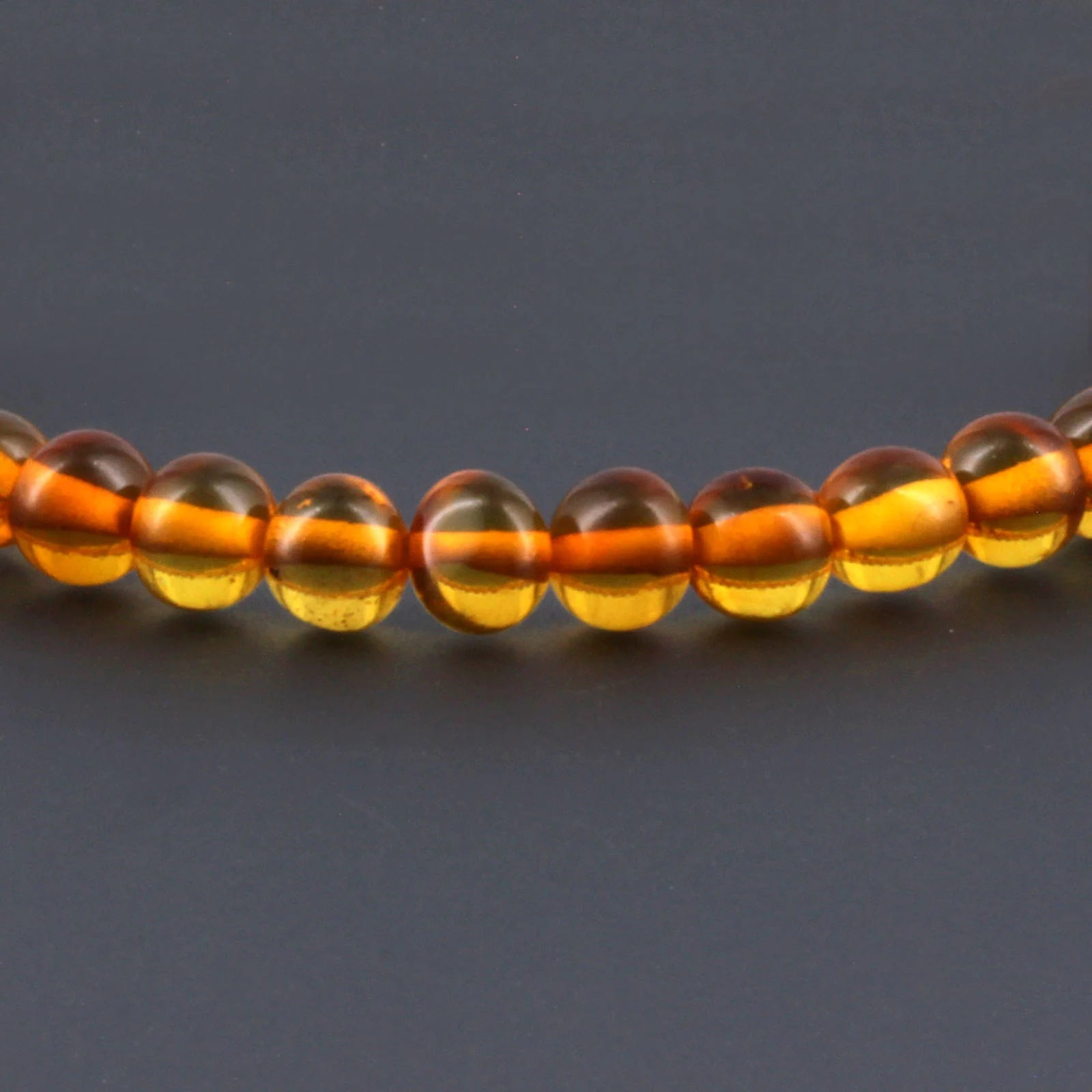 Adult Baltic Amber Bracelet. Baroque Light Cognac 5mm - XB55LC