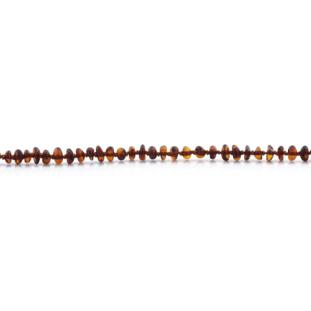 Adult Baltic Amber Necklace. Roundel Cognac 5mm - RO54