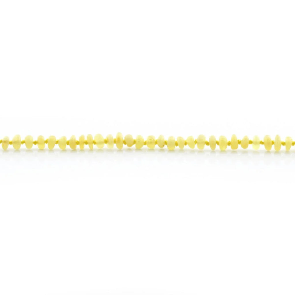 ADULT BALTIC AMBER NECKLACE. ROUNDEL MILKY YELLOW 5X3 MM