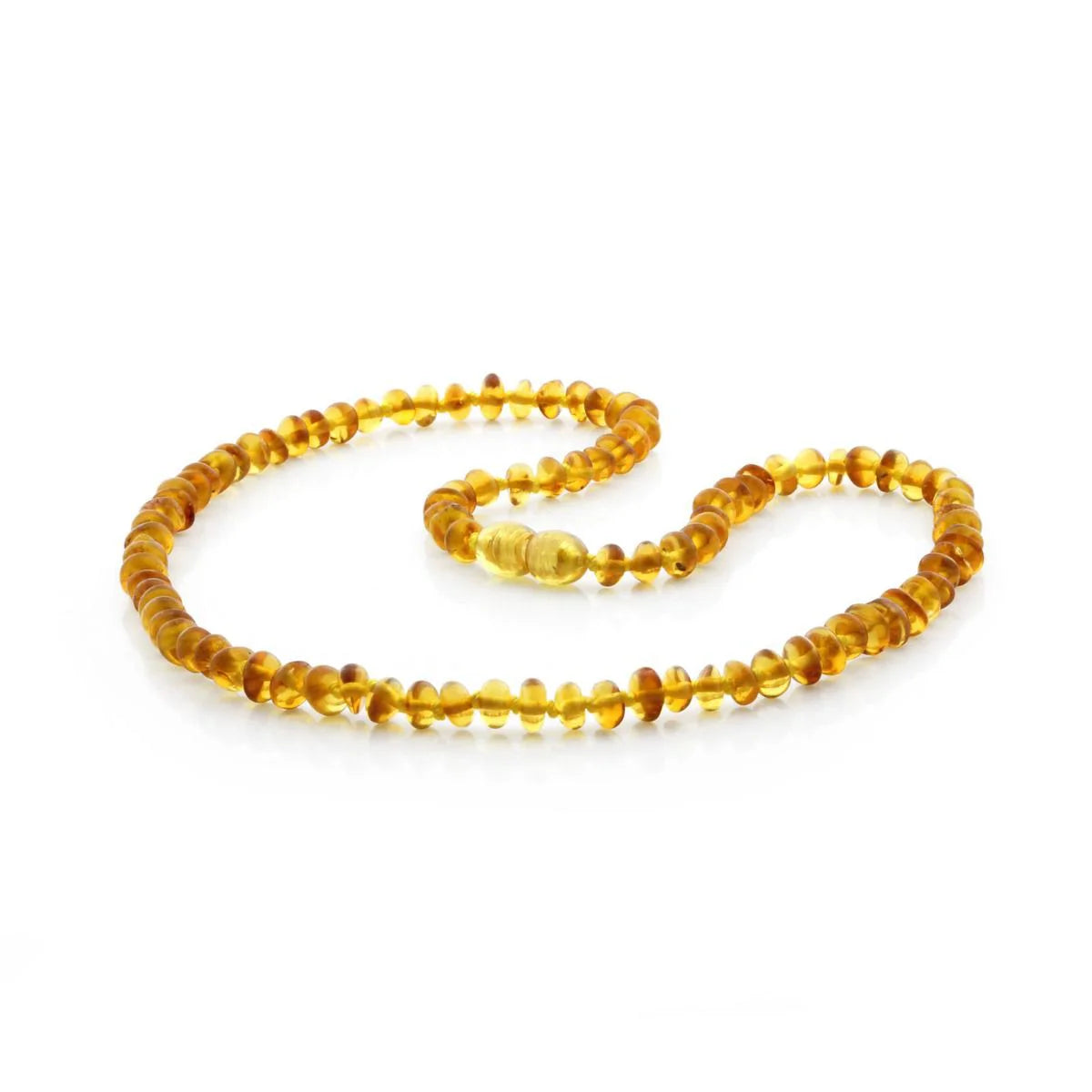 ADULT BALTIC AMBER NECKLACE. ROUNDEL LIGHT COGNAC 5X3 MM