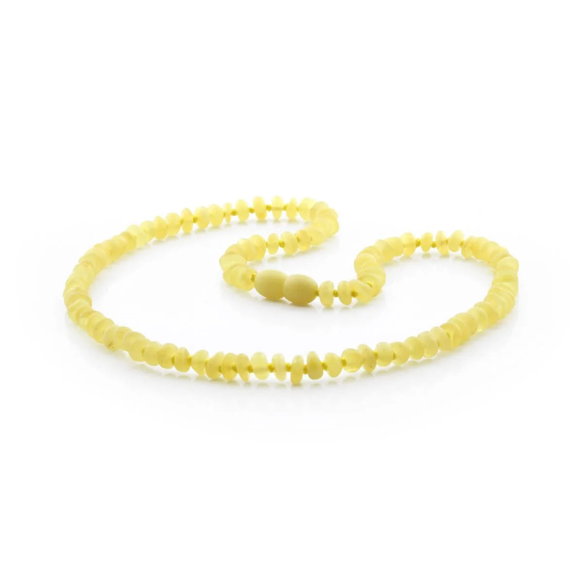 ADULT BALTIC AMBER NECKLACE. ROUNDEL MILKY YELLOW 5X3 MM
