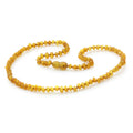 Yellow Baltic amber baroque adult necklace, 45cm