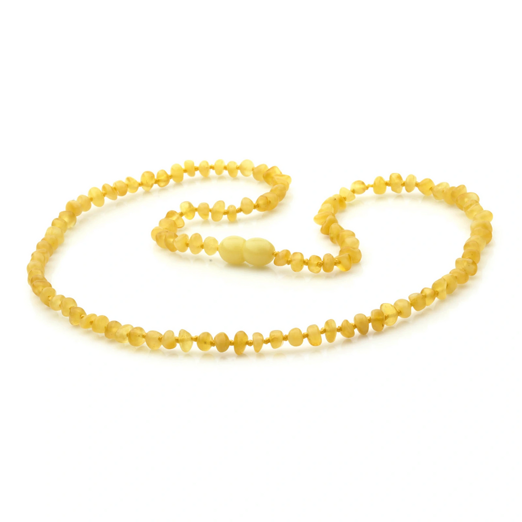 Adult Baltic Amber Necklace. Baroque Milky Yellow 4mm - BA150