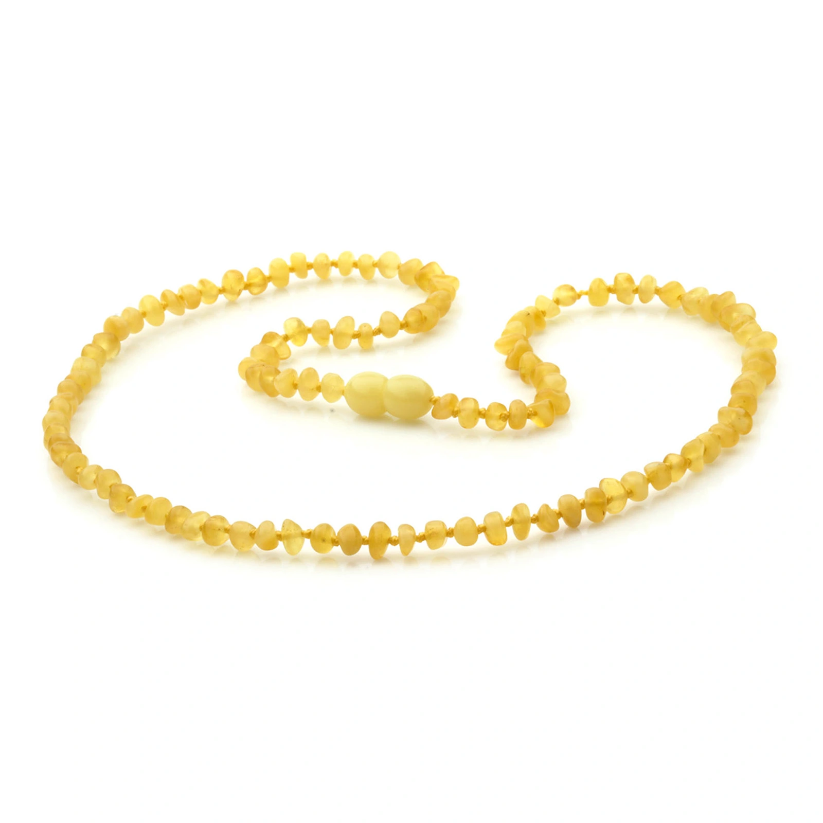 Adult Baltic Amber Necklace. Baroque Milky Yellow 4mm - BA150