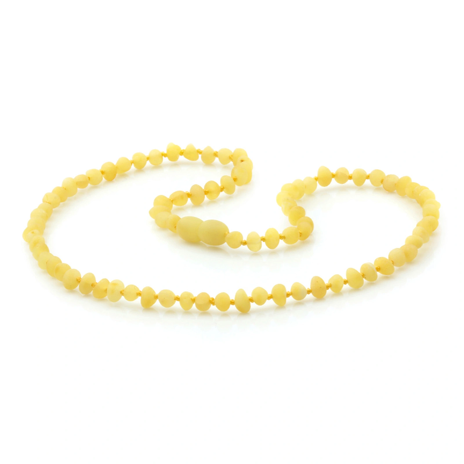 Adult Baltic Amber Necklace. Baroque Milky Yellow 4mm - BA147