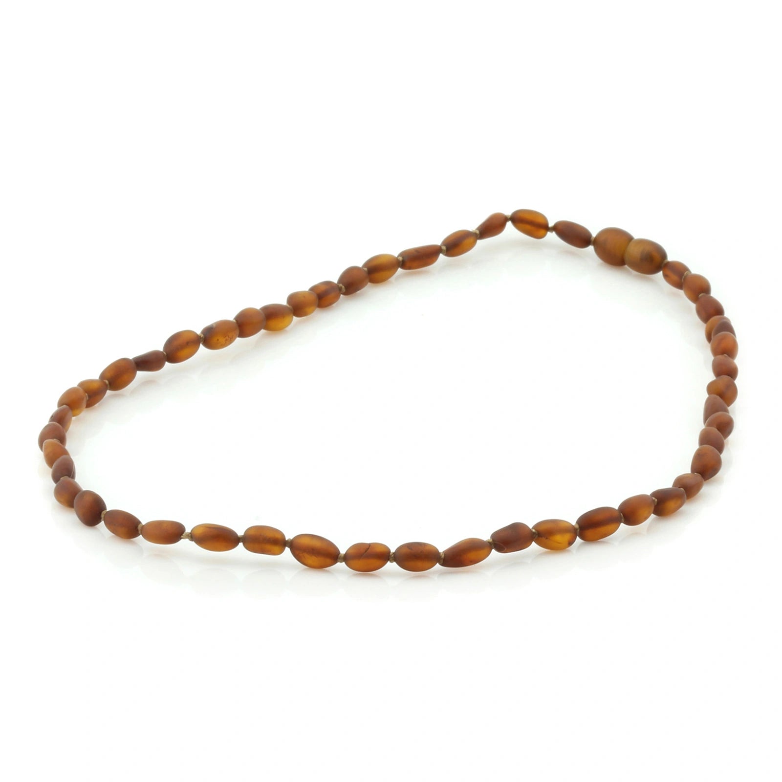 Adult Baltic Amber Necklace. Olive Cognac Matte 5mm - OL70